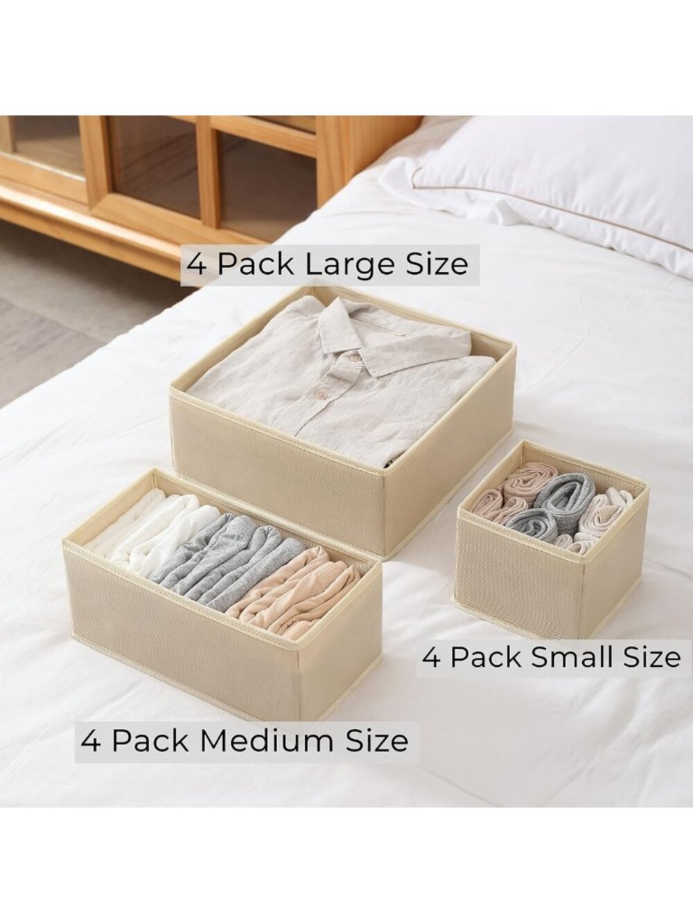 12 Pack Foldable Drawer Organizers & Dividers for Clothing, Socks, Baby Items - Picture 5 of 7